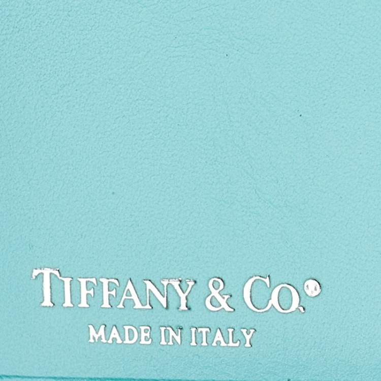 Pre Owned Tiffany & Co. Turquoise Leather Turnlock Wallet