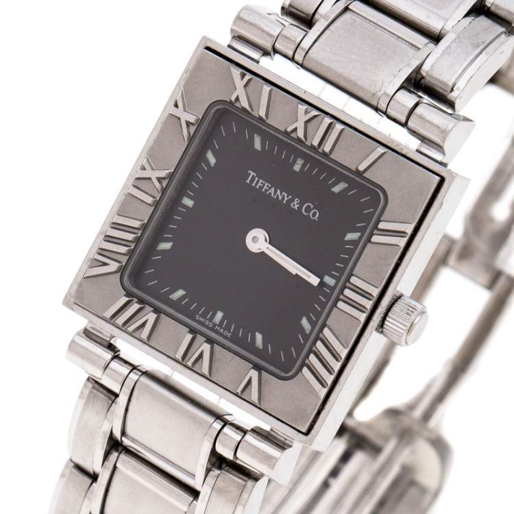 Pre Owned Tiffany & Co. Grey Stainless Steel Atlas 30260324 Women's Wristwatch 23MM