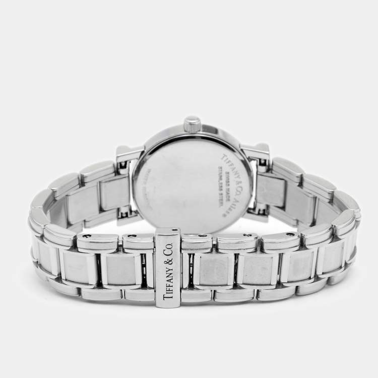 Pre Owned Tiffany & Co. Grey Stainless Steel Atlas Women's Wristwatch 25 mm