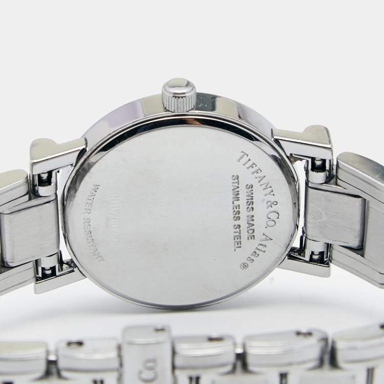 Pre Owned Tiffany & Co. Grey Stainless Steel Atlas Women's Wristwatch 25 mm