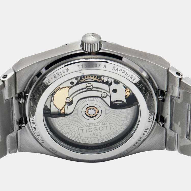 Pre Owned Tissot Mother Of Pearl Stainless Steel Powermatic 80 PRX T137.207.11.111.00 Women's Wristwatch 35 mm