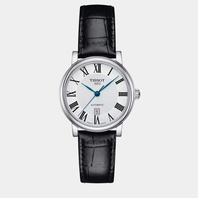Pre Owned Tissot Black Leather Watch 30 mm