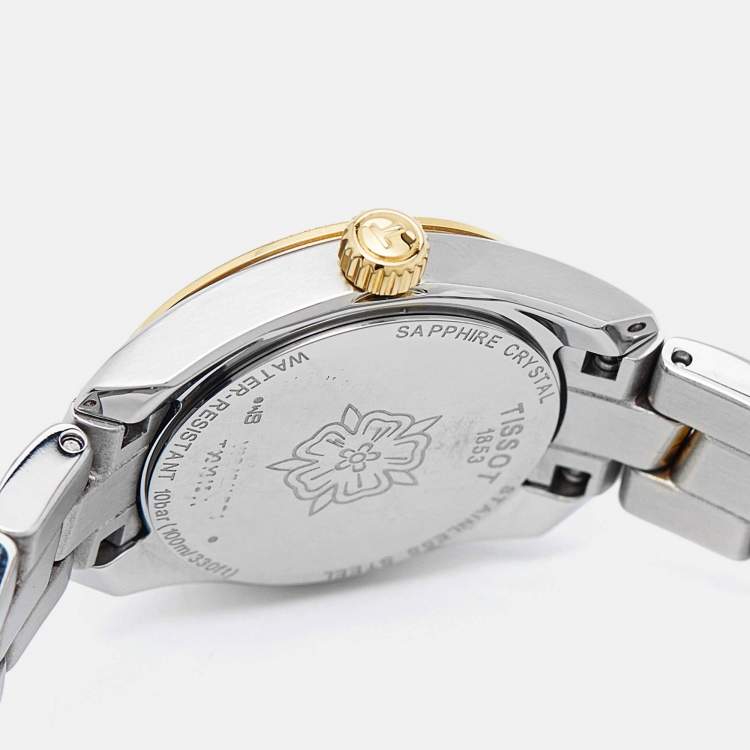 Pre Owned Tissot Mother Of Pearl Two-Tone Stainless Steel PR100 T101.010.22.111.00 Women's Wristwatch 25 mm