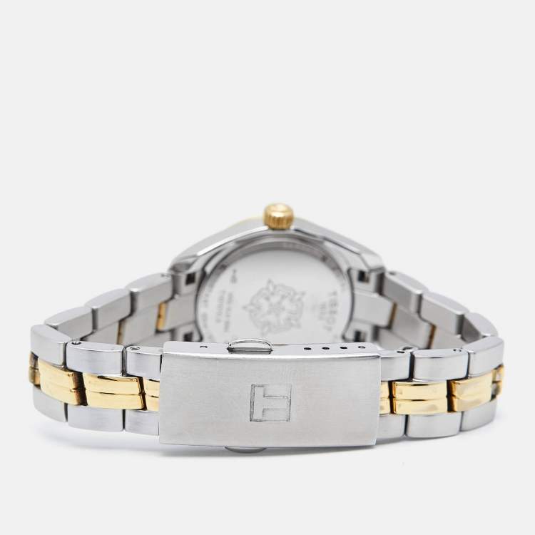 Pre Owned Tissot Mother Of Pearl Two-Tone Stainless Steel PR100 T101.010.22.111.00 Women's Wristwatch 25 mm