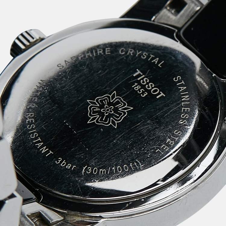 Pre Owned Tissot Black Ceramic Stainless Steel T-Trend T064.210.22.051.00 Women's Wristwatch 28 mm