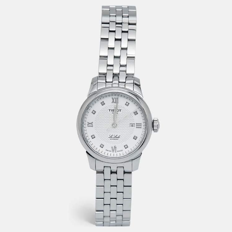 Pre Owned Tissot Silver Diamond Stainless Steel Le Locle T006.207.11.036.00 Women's Wristwatch 29 mm
