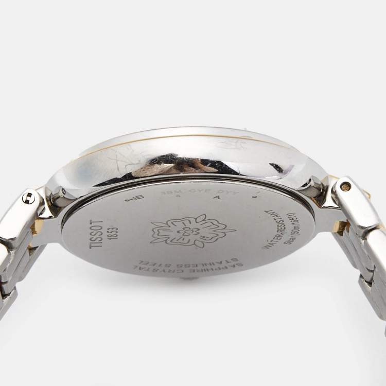 Pre Owned Tissot Mother Of Pearl Two-Tone Stainless Steel Flamingo T094210A Women's Wristwatch 30 mm