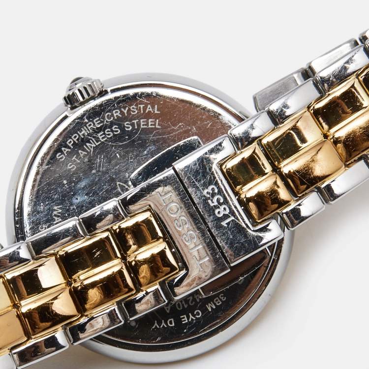 Pre Owned Tissot Mother Of Pearl Two-Tone Stainless Steel Flamingo T094210A Women's Wristwatch 30 mm