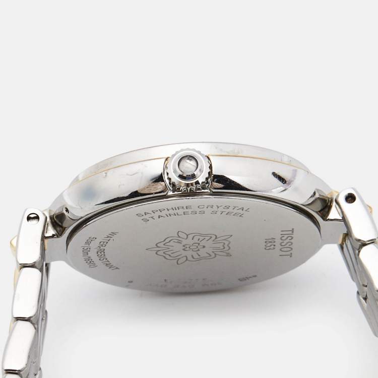 Pre Owned Tissot Mother Of Pearl Two-Tone Stainless Steel Flamingo T094210A Women's Wristwatch 30 mm
