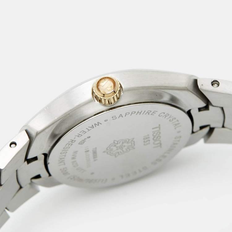 Pre Owned Tissot Mother Of Pearl Two-Tone Stainless Steel T-Round T096.009.22.111.00 Women's Wristwatch 26 mm