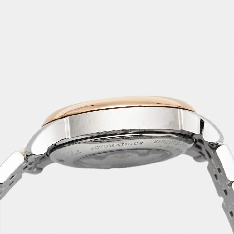 Pre Owned Tissot Silver Dial Diamond Two-Tone Stainless Steel T-Classic Le Locle Mechanique T0062072203600 Women's Wristwatch 29 mm