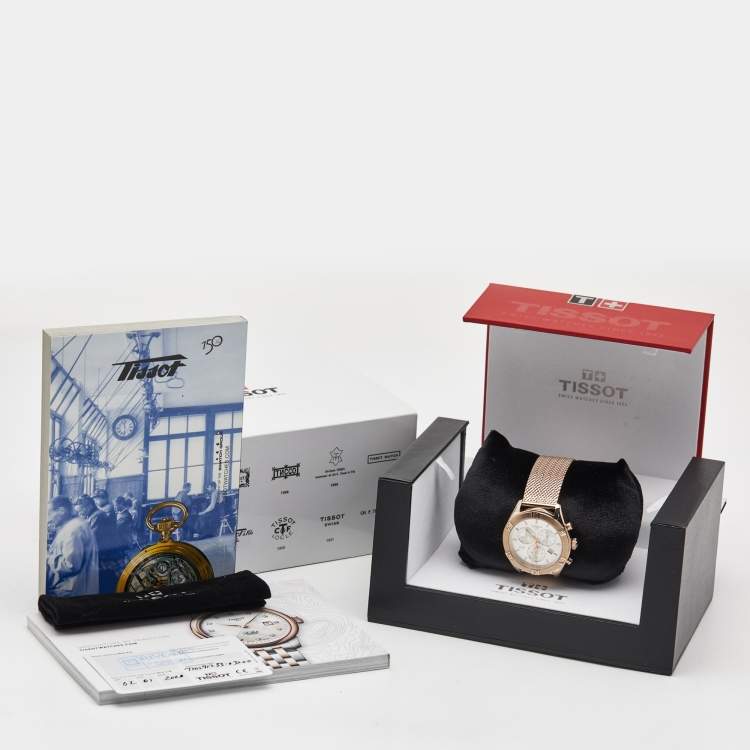 Pre Owned Tissot Silver Dial Rose Gold Plated Stainless Steel PR100 T101.917.33.031.00 Women's Wristwatch 38 mm