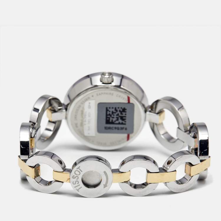 Pre Owned Tissot T-Lady Pinky T084.210.22.117.00 Mother Of Pearl Dial Two-Tone Stainless Steel Women's Wristwatch 27 mm