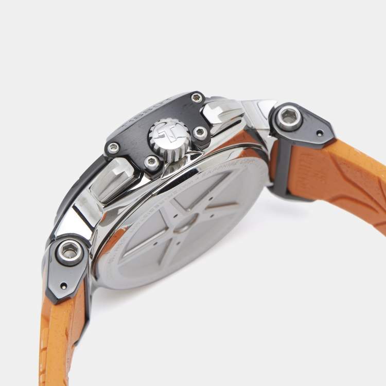 Pre Owned Tissot T-Race T048.217.27.057.00 Black DIal Two-tone Stainless Steel Rubber Women's Wristwatch 36.65 mm