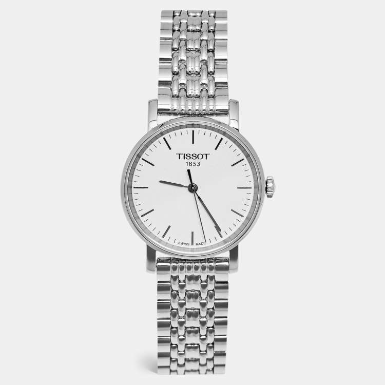 Pre Owned Tissot T-Classic Everytime T109.210.11.031.00 Silver Dial Stainless Steel Women's Wristwatch 30 mm
