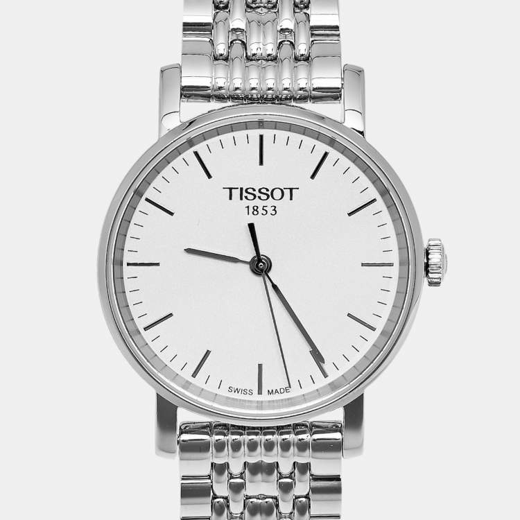 Pre Owned Tissot T-Classic Everytime T109.210.11.031.00 Silver Dial Stainless Steel Women's Wristwatch 30 mm
