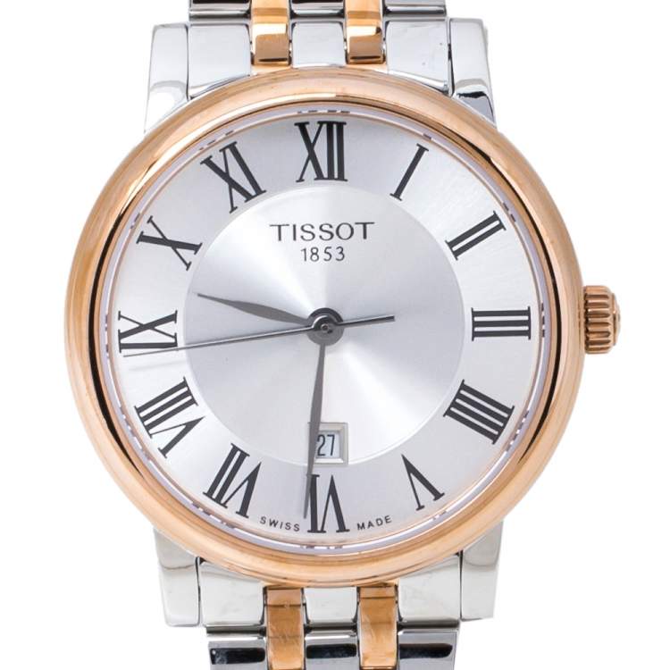Pre Owned Tissot Silver Two-Tone Stainless Steel Carson Premium T122210A Women's Wristwatch 30 mm