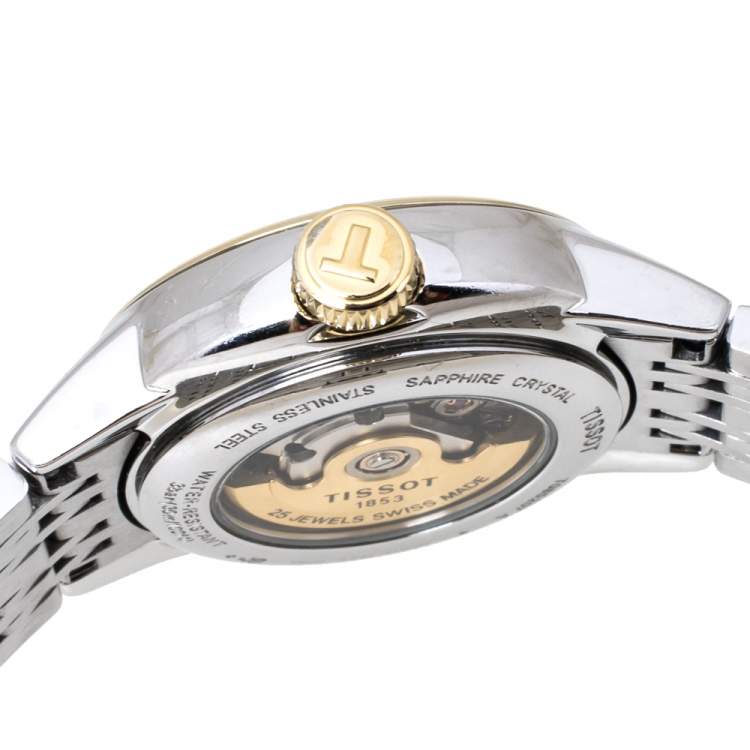 Pre Owned Tissot White Two-Tone Stainless Steel T-Classic Carson T085207A Women's Wristwatch 29 mm