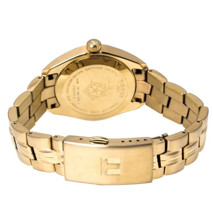 Pre Owned Tissot Silver Gold Tone Stainless Steel PR100 T101210A Women's Wristwatch 33 mm