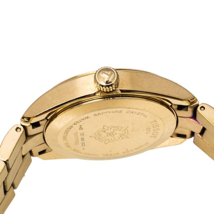 Pre Owned Tissot Silver Gold Tone Stainless Steel PR100 T101210A Women's Wristwatch 33 mm