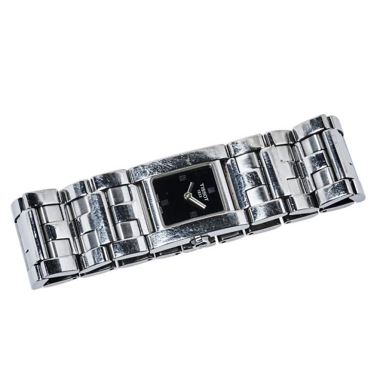 Pre Owned Tissot Black Stainless Steel Classic L804K Women's Wristwatch 21 mm