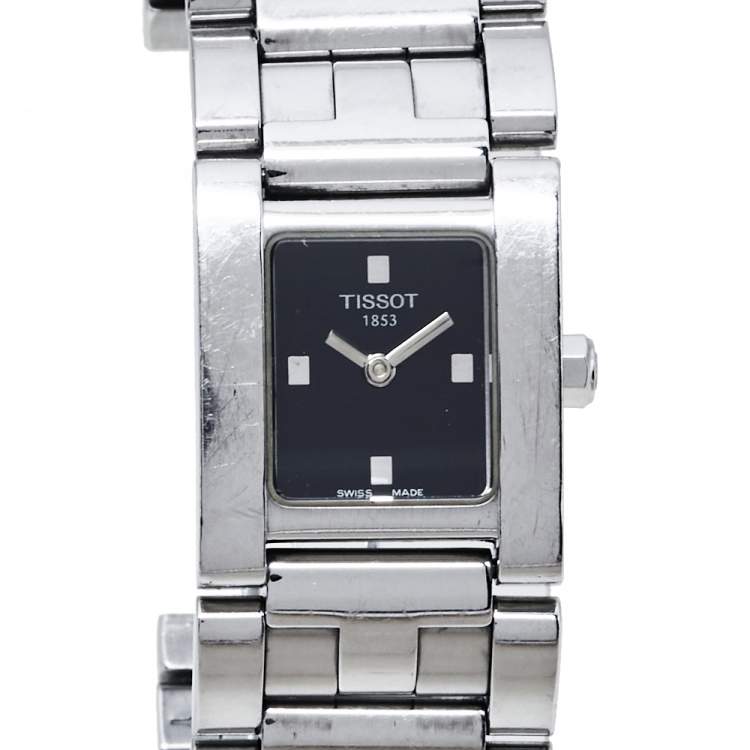 Pre Owned Tissot Black Stainless Steel Classic L804K Women's Wristwatch 21 mm