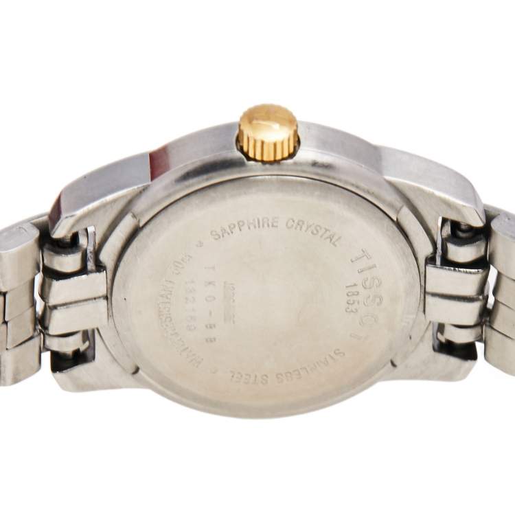 Pre Owned Tissot White Two Tone Stainless Steel PR50 T34.2.281.14 Women's Wristwatch 24 mm