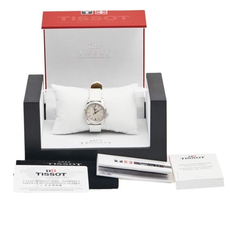 Pre Owned Tissot Mother Of Pearl Stainless Steel Leather Class Dream T033.210.16.111.00 Women's Wristwatch 28 mm