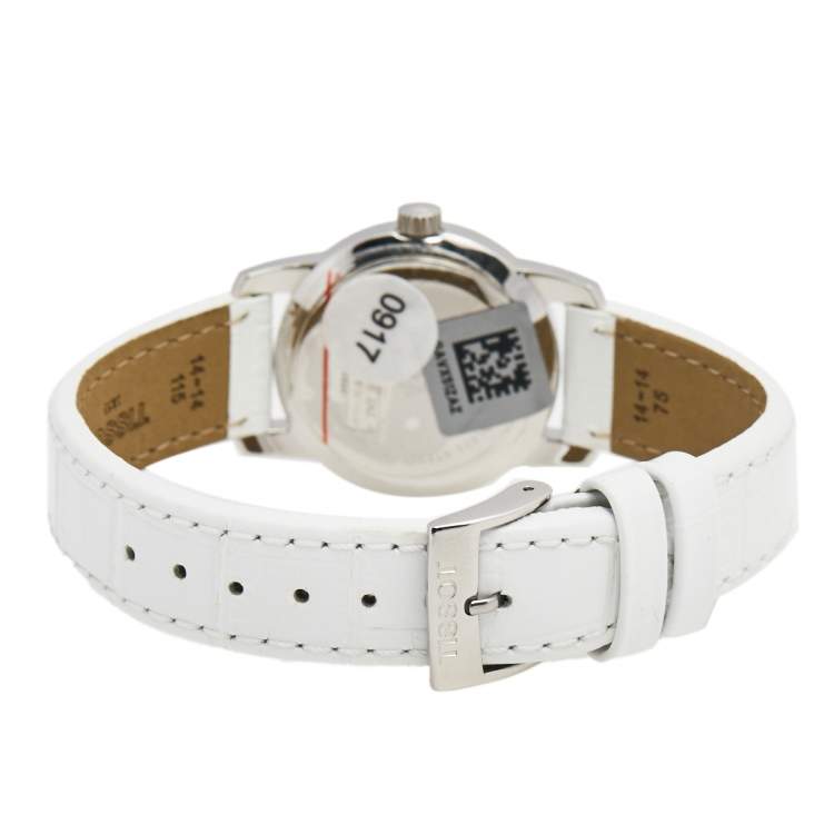 Pre Owned Tissot Mother Of Pearl Stainless Steel Leather Class Dream T033.210.16.111.00 Women's Wristwatch 28 mm