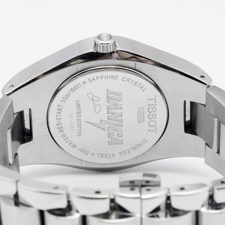 Pre Owned Tissot Silver Stainless Steel Diamond Limited Edition Glam T0432101103100 Women's Wristwatch 32 mm