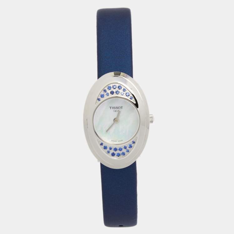 Pre Owned Tissot Mother of Pearl Stainless Steel Satin Precious Flower T03.1.235.80 Women's Wristwatch 30 mm