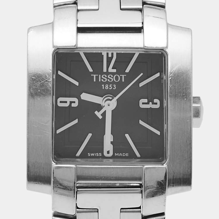 Pre Owned Tissot Black Stainless Steel 1853 L835/935 Women's Wristwatch 22 mm