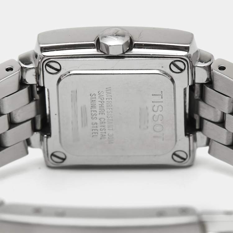 Pre Owned Tissot Black Stainless Steel 1853 L835/935 Women's Wristwatch 22 mm
