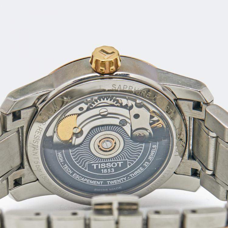 Pre Owned Tissot Brown Two Tone Titanium T-Classic T087207 Women's Wristwatch 32 mm