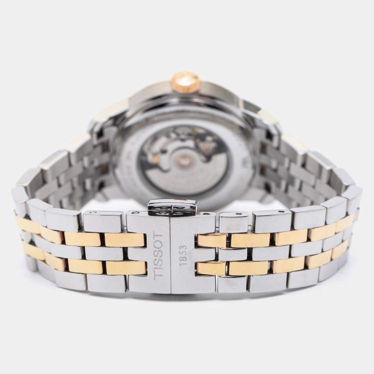 Pre Owned Tissot Mother of Pearl Diamond Two Tone Stainless Steel Le Locle T006.207.22.116.00 Women's Wristwatch 29 mm