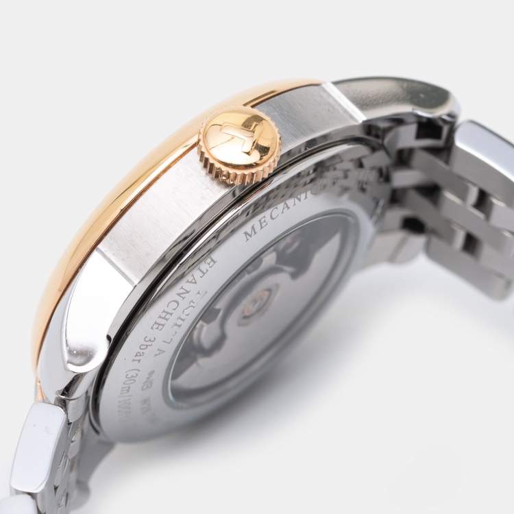 Pre Owned Tissot Mother of Pearl Diamond Two Tone Stainless Steel Le Locle T006.207.22.116.00 Women's Wristwatch 29 mm