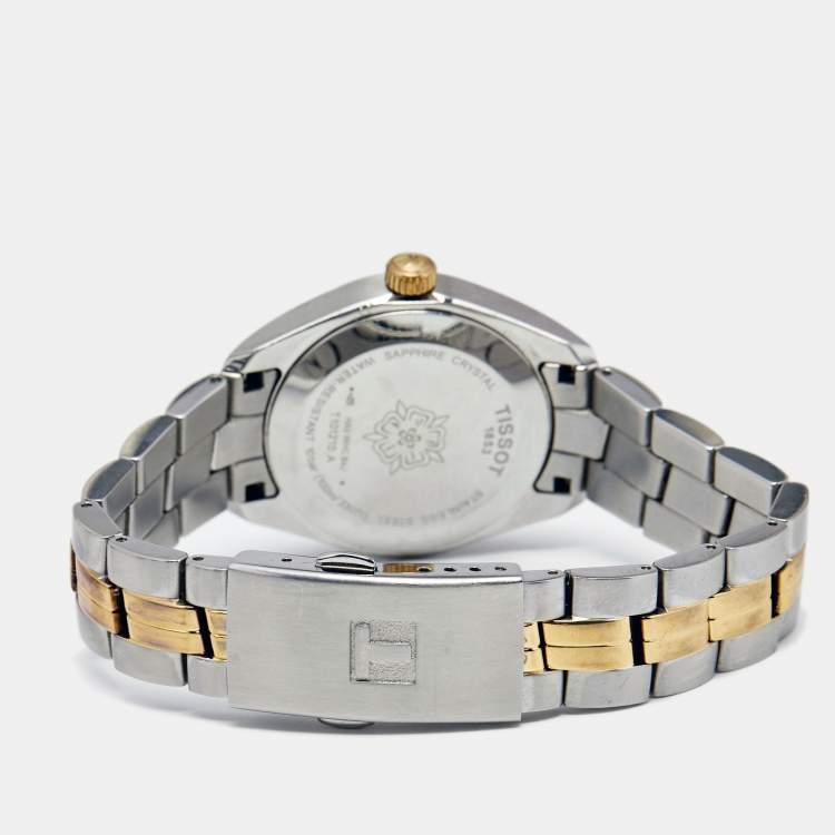 Pre Owned Tissot Silver Two Tone Stainless Steel PR100 T101210A Women's Wristwatch 33 mm