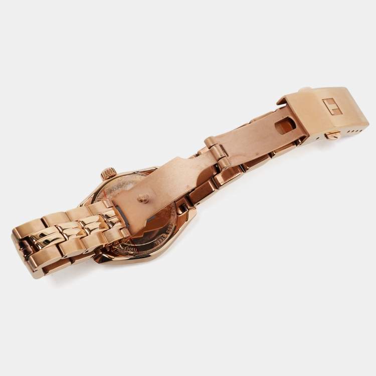 Pre Owned Tissot Champagne Rose Gold Plated Stainless Steel PR100 T101.010.33.451.00 Women's Wristwatch 25 mm
