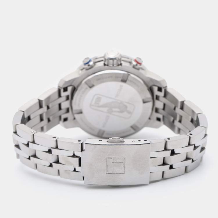 Pre Owned Tissot Silver White Stainless Steel PRC 200 NBA Special Edition T055.217.11.017.00 Women's Wristwatch 35 mm