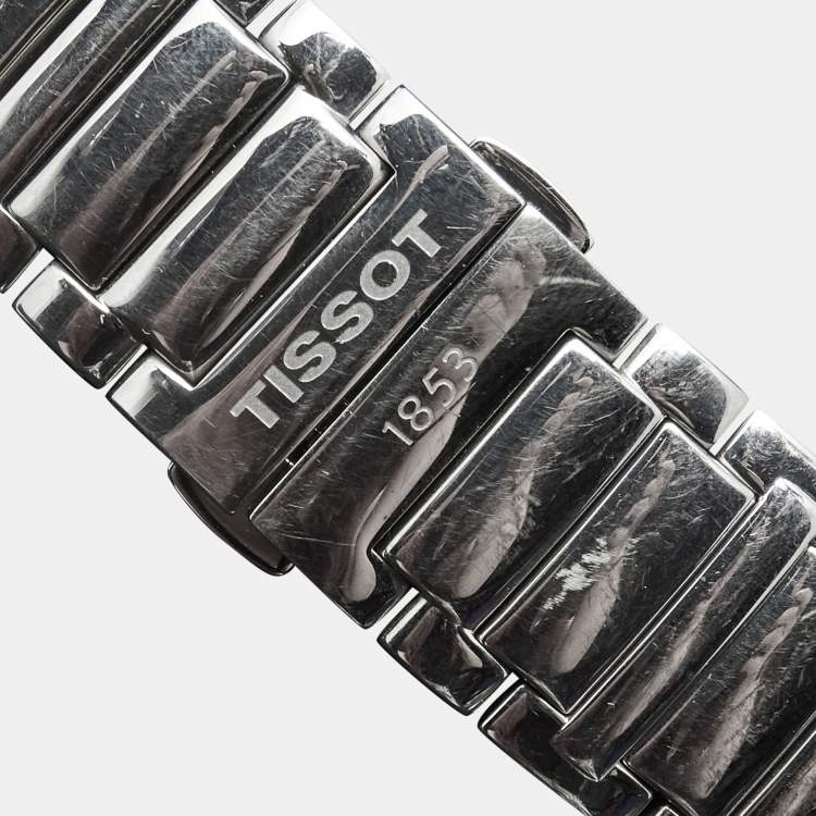 Pre Owned Tissot Mother of Pearl Stainless Steel Diamond T-Evocation T051.310.61.117.00 Women's Wristwatch 23 mm
