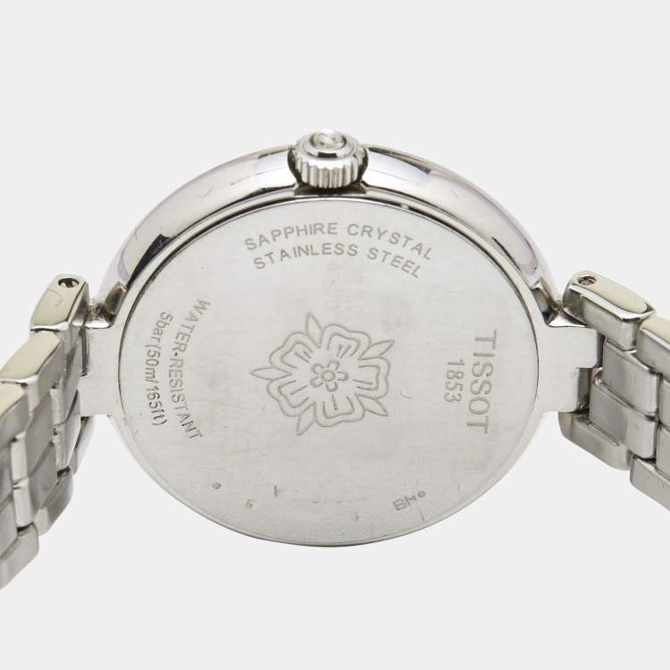 Pre Owned Tissot Mother of Pearl Stainless Steel Flamingo T094.210.11.111.00 Women's Wristwatch 30 mm 