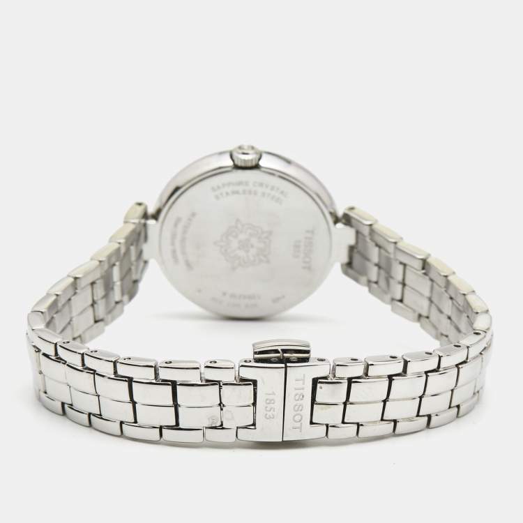 Pre Owned Tissot Mother of Pearl Stainless Steel Flamingo T094.210.11.111.00 Women's Wristwatch 30 mm 