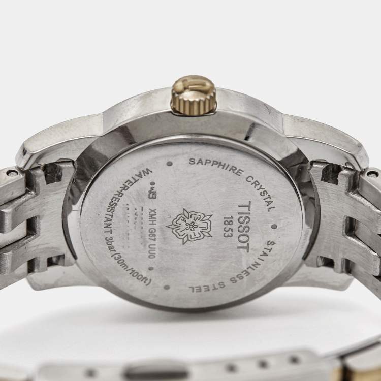 Pre Owned Tissot Mother of Pearl Two Tone Stainless Steel Classic Dream T033.210.22.111.00 Women's Wristwatch 28 mm