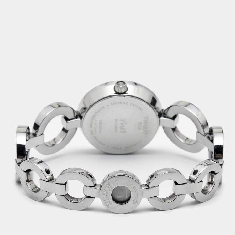 Pre Owned Tissot Mother of Pearl Stainless Steel Pinky T084.210.11.116.01 Women's Wristwatch 28 mm 