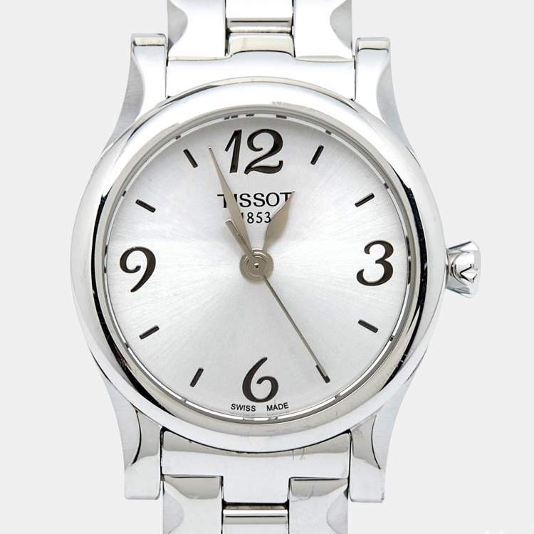 Pre Owned Tissot Silver Stainless Steel Stylis-T T028210A Women's Wristwatch 28 mm