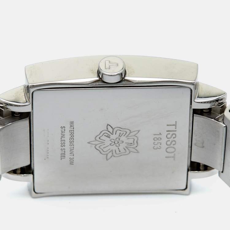 Pre Owned Tissot Black Stainless Steel Happy Chic T034.309.11.053.00 Women's Wristwatch 29 mm
