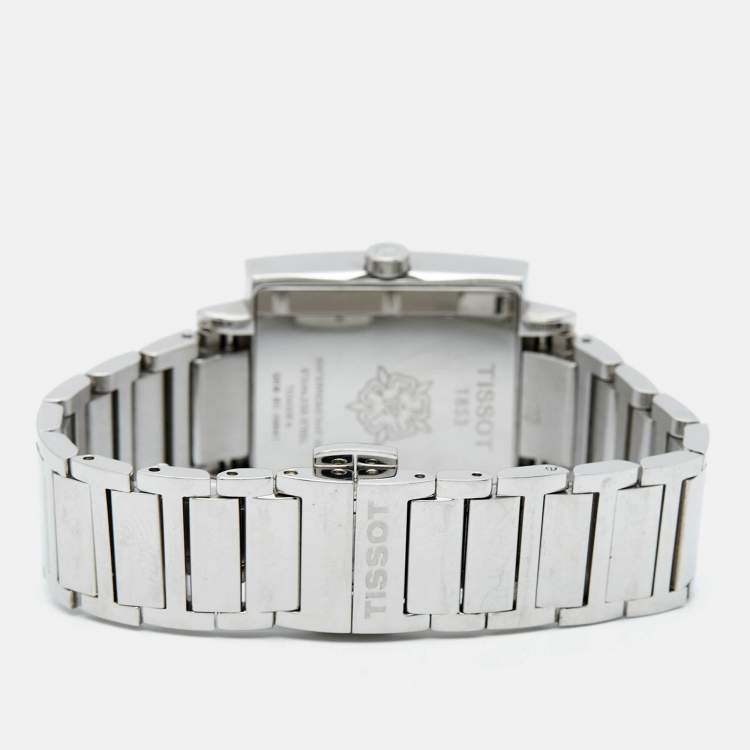 Pre Owned Tissot Black Stainless Steel Happy Chic T034.309.11.053.00 Women's Wristwatch 29 mm