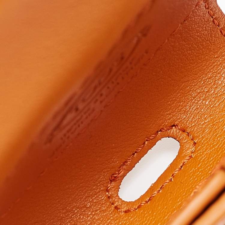Pre Owned Tod's Orange Leather Timeless Airpods Case with Strap