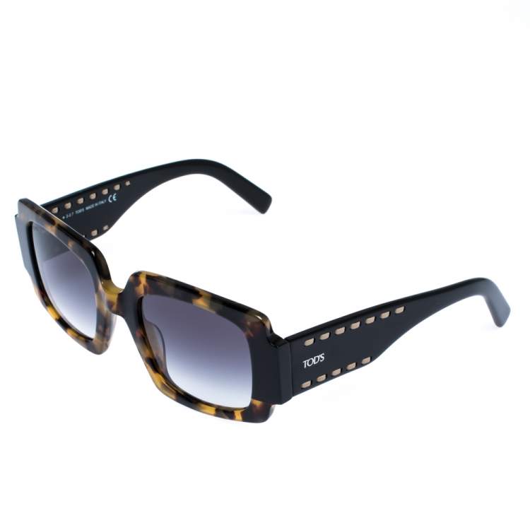Pre Owned Tod's Dark Brown Tortoise TO 213 Square Sunglasses