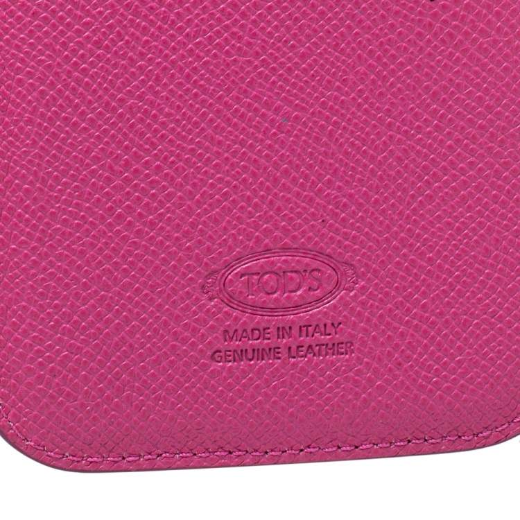 Pre Owned Tod's Pink Leather Phone Case